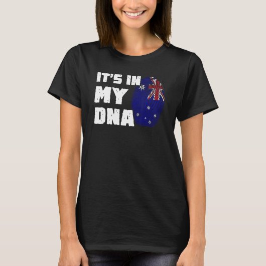 It's In My DNA Australia Flag Fingerprint Men Wome Tシャツ (正面)