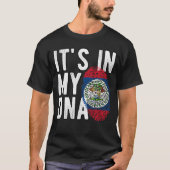 It's in my DNA Belize Flag Fingerprints Tシャツ (正面)