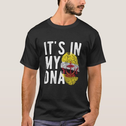 It's in my DNA Brunei Flag Fingerprints Tシャツ (正面)