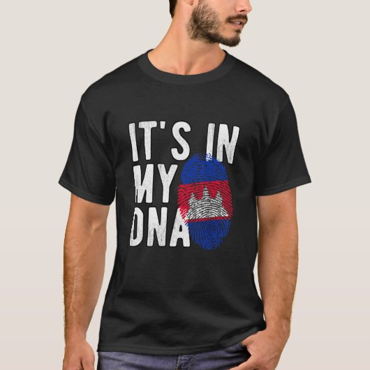 It's in my DNA Cambodia Flag Fingerprints Tシャツ (正面)