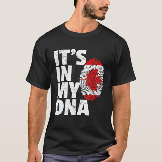 Its In My Dna Canadian Flag Nationalプライド Tシャツ (正面)