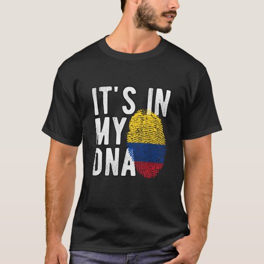 It's in my DNA Colombia Flag Fingerprints Tシャツ (正面)