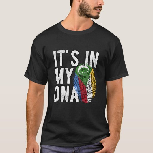 It's in my DNA Comoros Flag Fingerprints Tシャツ (正面)