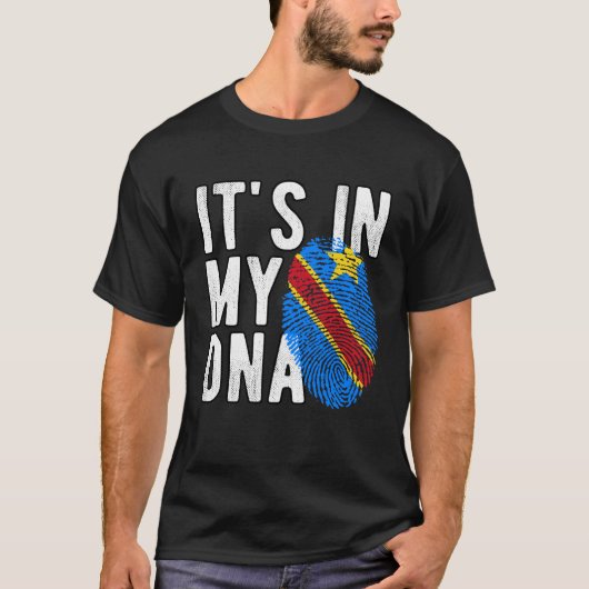 It's in my DNA Congo Flag Fingerprints Tシャツ (正面)