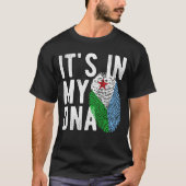 It's in my DNA Djibouti Flag Fingerprints Tシャツ (正面)
