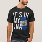 It's in my DNA El Salvador Flag Fingerprints Tシャツ (正面)