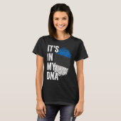 ITS IN MY DNA Estonia Flag Estonian Roots Pride Ge Tシャツ (正面フル)