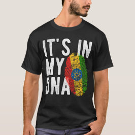 It's in my DNA Ethiopia Flag Fingerprints Tシャツ
