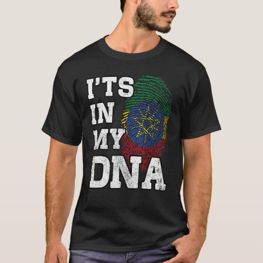 It's In My DNA Ethiopian Fingerprint Proud Ethiopi Tシャツ (正面)