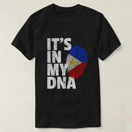 ITS IN MY DNA Filipino Flagフィリピンプライドメンズ Tシャツ (デザイン正面)