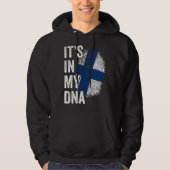 ITS IN MY DNA Finland Flag Finnish Roots Pride Gen パーカ (正面)