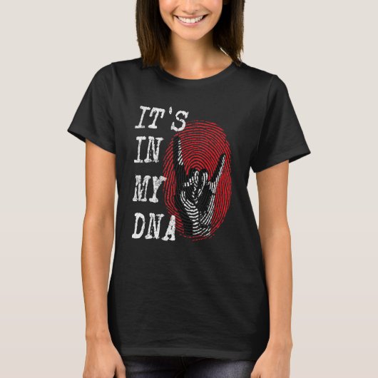 IT'S IN MY DNA Hand Horns Fingerprint Punk Rock Di Tシャツ (正面)