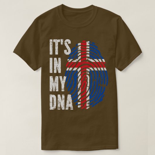 ITS IN MY DNA Iceland Flagメンズウィメンズキッズ Tシャツ (デザイン正面)