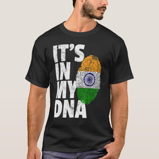 IT'S IN MY DNA India Flag Indian Men Women Tシャツ (正面)