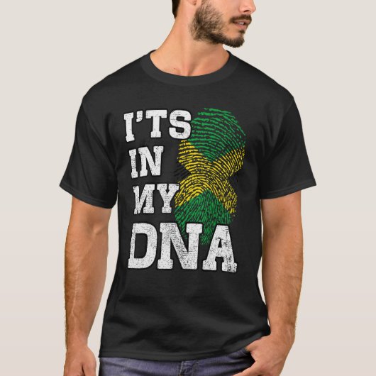 It's In My DNA Jamaican Fingerprint Proud Jamaica  Tシャツ (正面)