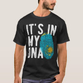 It's in my DNA Kazakhstan Flag Fingerprints Tシャツ (正面)