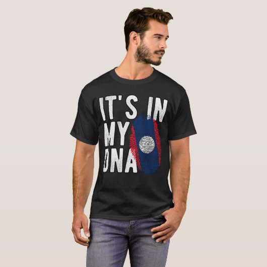 It's in my DNA Laos Flag Fingerprints Tシャツ (正面フル)