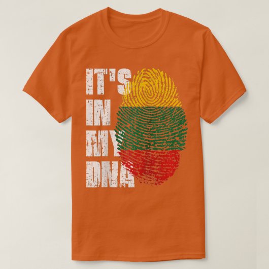 ITS IN MY DNA Lithuania Flagリトアニアのラグランバス Tシャツ (デザイン正面)