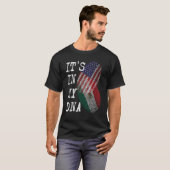 IT'S IN MY DNA Mexican American Fingerprint Flag U Tシャツ (正面フル)