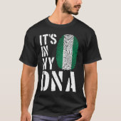 It's In My DNA Nigerian Flag Fingerprint BHM Afro  Tシャツ (正面)