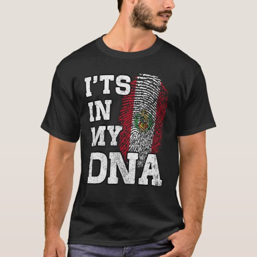 It's In My DNA Peruvian Fingerprint Proud Peru Fla Tシャツ (正面)