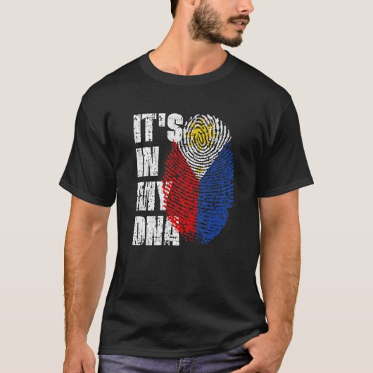 IT's IN MY DNA Philippines Flag Filipino Tシャツ (正面)