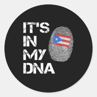Its in My DNA Puerto Rican  Flag ラウンドシール