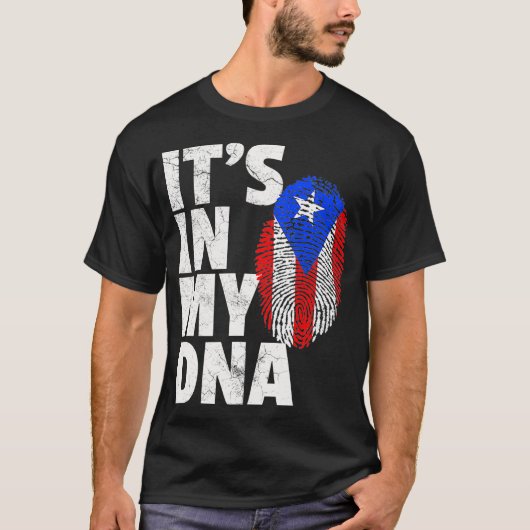 ITS IN MY DNA Puerto Rico Rican Flag T Shirt Men Tシャツ (正面)