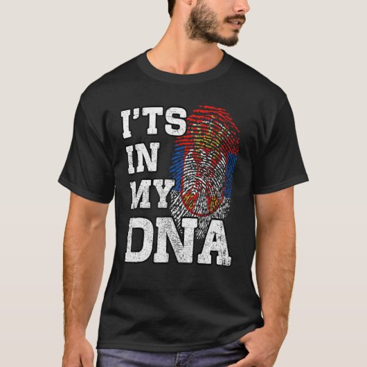 It's In My DNA Serbian Fingerprint Proud Serbia Fl Tシャツ (正面)