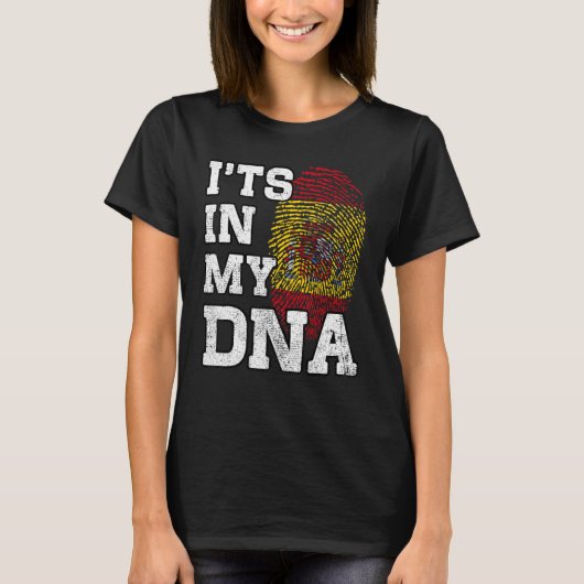 It's In My DNA Spanish Fingerprint Proud Spain Fla Tシャツ (正面)