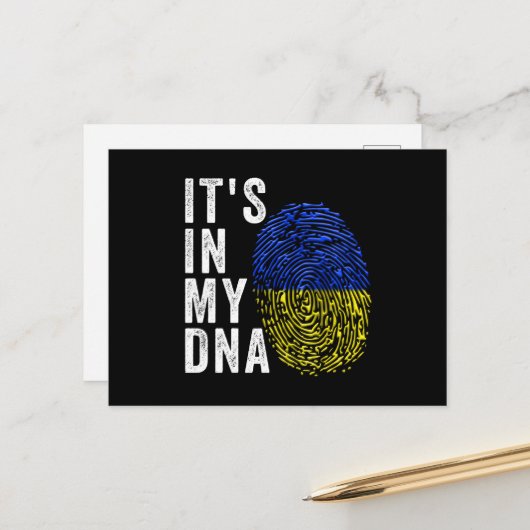 Its In My DNA Ukrainian Flag Ukraine ポストカード (正面/裏面インサイチュ)