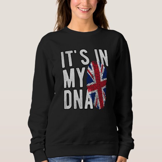 It's In My DNA Union Jack Fingerprint British Isle スウェットシャツ (正面)