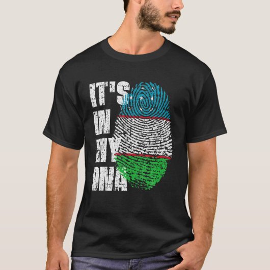 IT's IN MY DNA Uzbekistan Flag Uzbek Tシャツ (正面)
