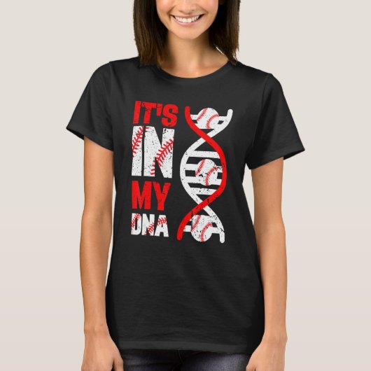 It's Ins My DNA Baseball Sport Player Baseball lov Tシャツ (正面)