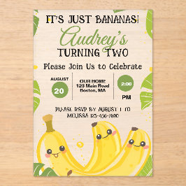 It's Just Bananas Any Age Birthday Party アクリル招待状