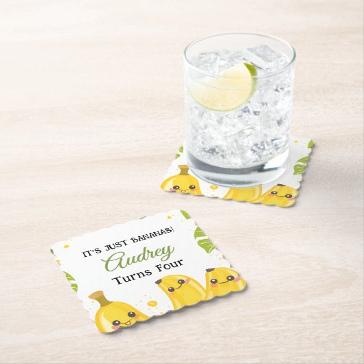 It's Just Bananas Any Age Birthday Party ペーパーコースター (インサイチュ)
