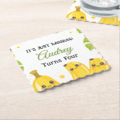 It's Just Bananas Any Age Birthday Party ペーパーコースター (アングル)