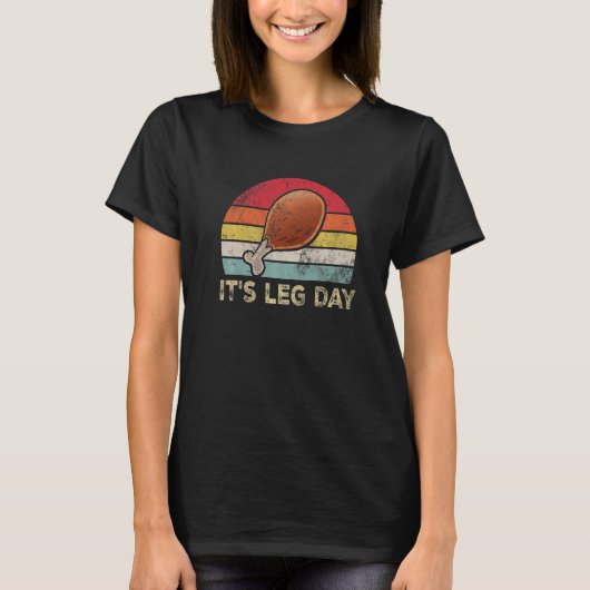 It's Leg Dayトルコの脚ヴィンテージ感謝祭の男性 Tシャツ (正面)