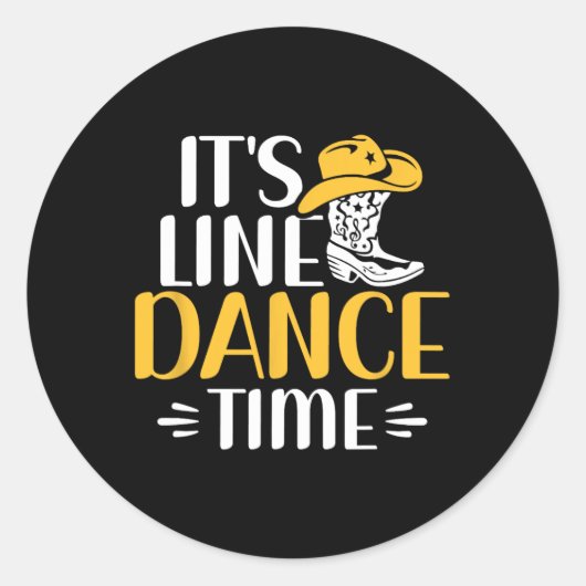 It's Line Dance Time Line踊りラインダンサー ラウンドシール (正面)