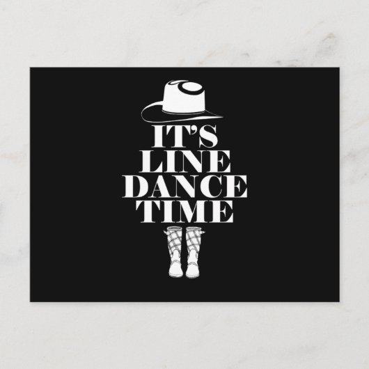 Its Line Dance Time Line Dancing Music Boots Gift ポストカード (正面)
