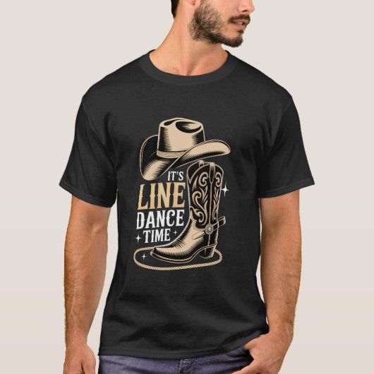 It's Line Dance Time Line Dancing Western Country Tシャツ (正面)