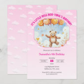 It's Little Miss Boo-tiful's Birthday Pink Girls 招待状 (正面/裏面)