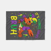 Its Mardi Gras Bruh Crayfish Dab Jester Beads Boys フリースブランケット (正面(横))