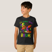 Its Mardi Gras Bruh Crayfish Dab Jester Beads Boys Tシャツ (正面フル)