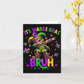 It's Mardi Gras Bruh Dabbing Leprechaun Jester New カード (黄色い花)