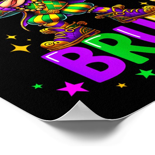 It's Mardi Gras Bruh Dabbing Leprechaun Jester New ポスター (角)