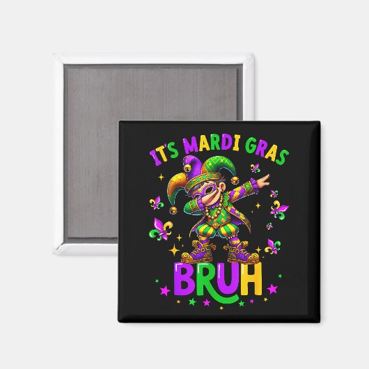 It's Mardi Gras Bruh Dabbing Leprechaun Jester New マグネット (正面/裏面)