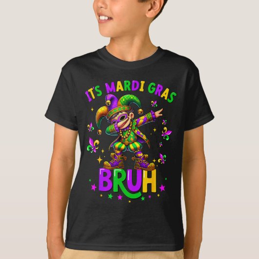 It's Mardi Gras Bruh Dabbing Leprechaun Jester New Tシャツ (正面)