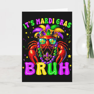 Its Mardi Gras Bruh Funny Crawfish Outfit Boys Gir カード