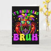 Its Mardi Gras Bruh Funny Crawfish Outfit Boys Gir カード (黄色い花)